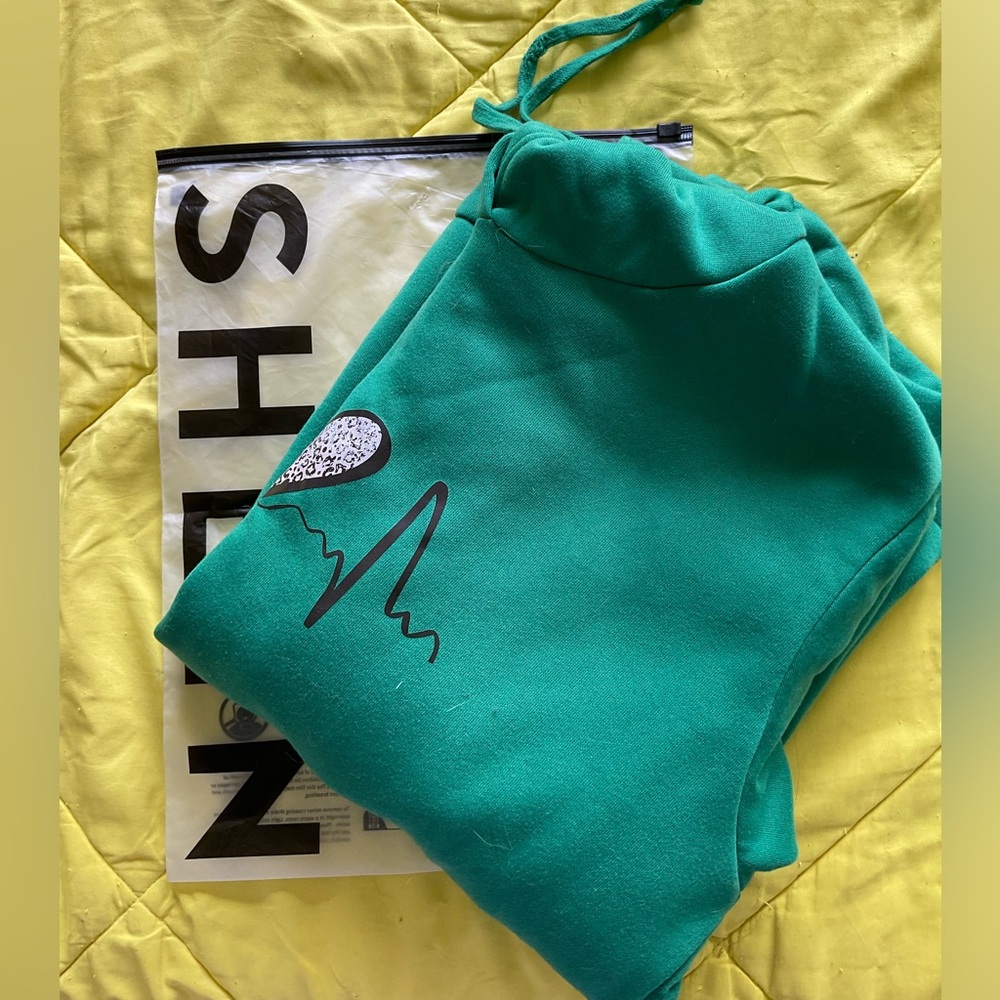 Green heartbeat hoodie